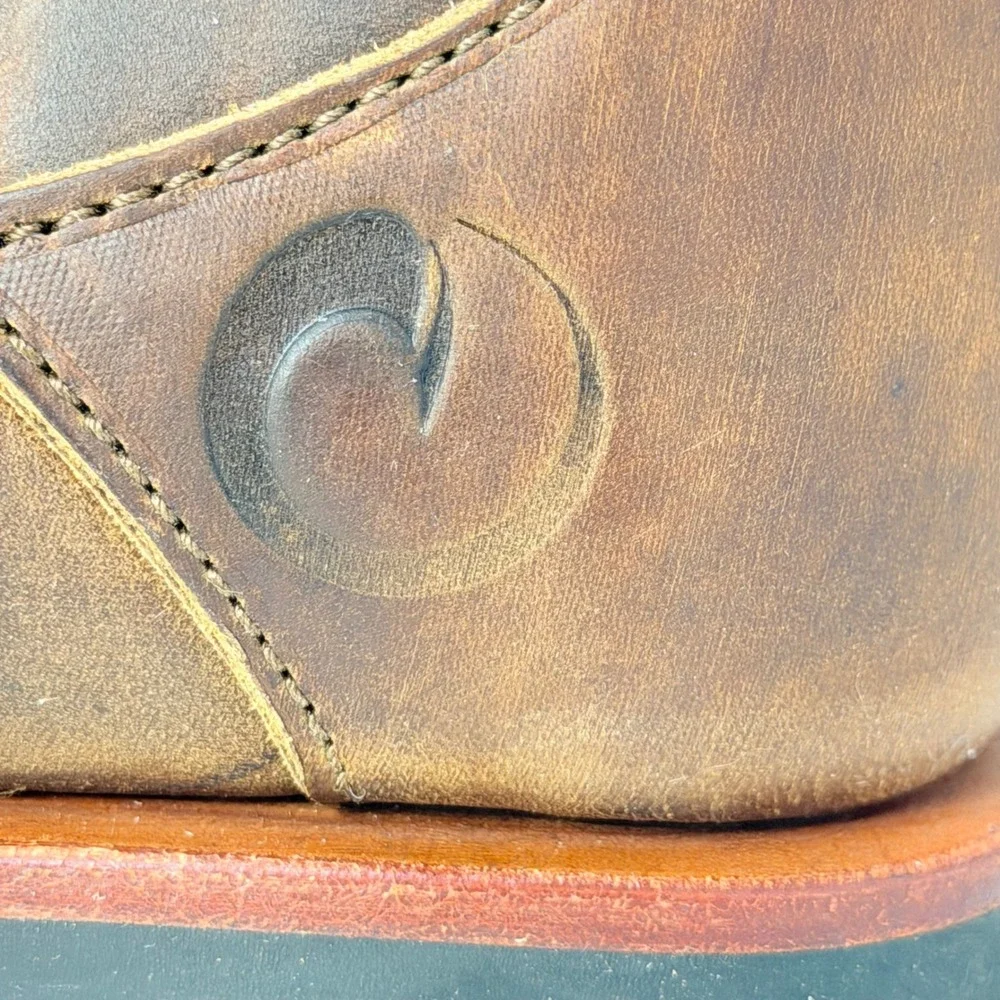 Origin Maine USA Mens 9 Inch Leather Work Boots Brown Safety Toe 10 EE Vibram